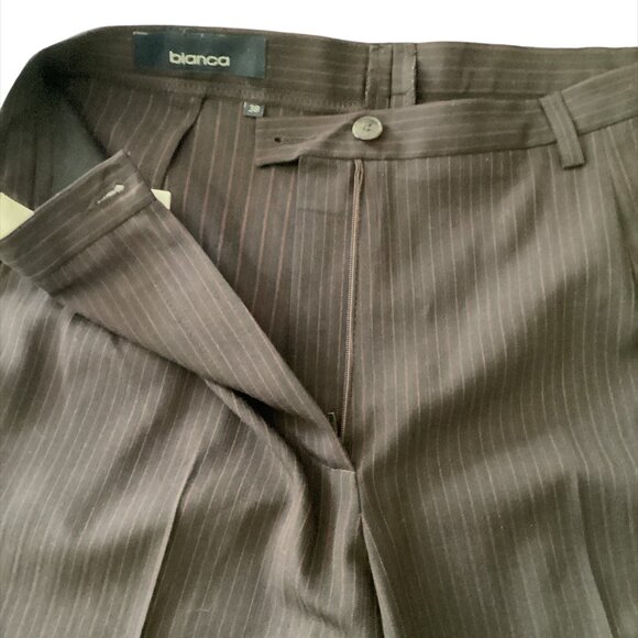 VINTAGE Bianca Washable 2-Piece Pant Suit in Pinstripe Fabric, Size 8, Black/red - Picture 6 of 12